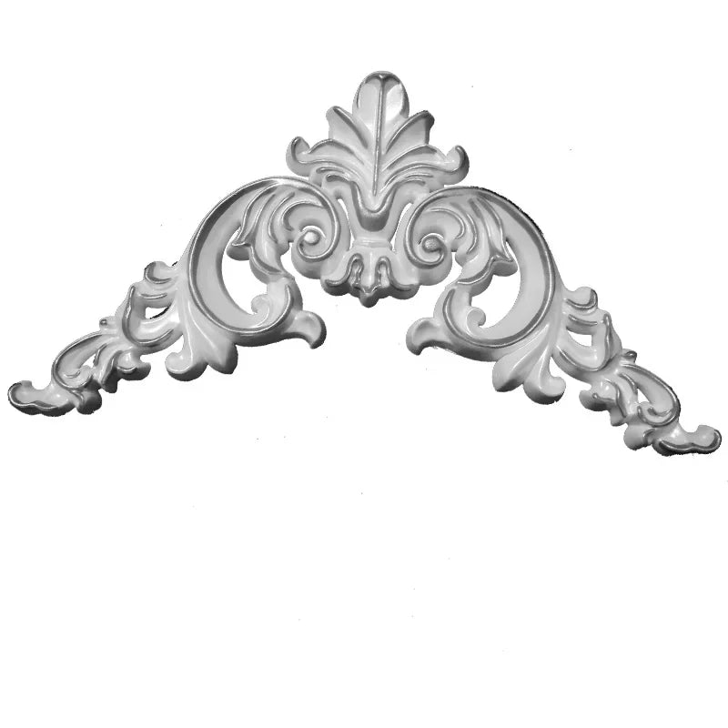 décoration murale coin blanc doré motifs floraux relief classique ornemental PVC stickers