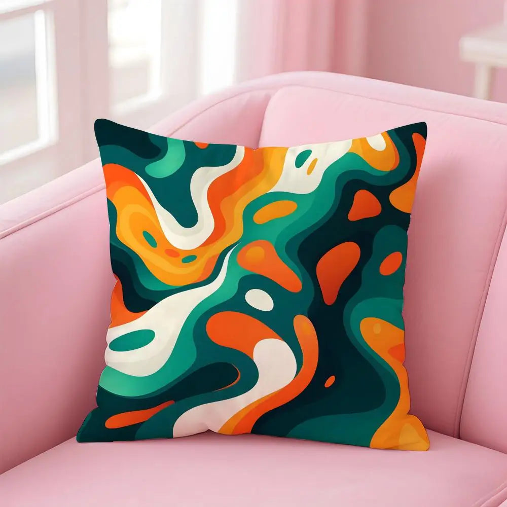 housse coussin motif géométrique polyester coton 35x35cm 40x40cm moderne chambre salon voiture