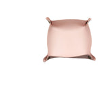 plateau bijoux simili cuir rose pâle dorés moderne 15cm 15cm rangement cosmétiques rechargeableversible
