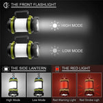 lanterne camping rechargeable led vert transparent moderne étanche modes poignée crochets