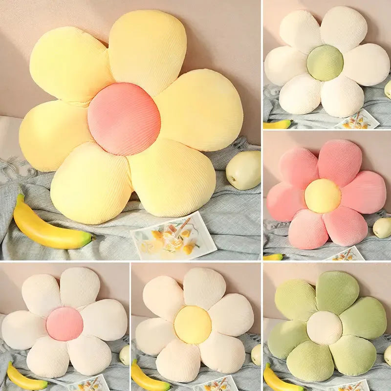 coussin moderne fleuri blanc rose jaune vert rayures horizontales amovible lavable mousse pe coton