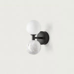 lampes murales marbrées led modernes minimalistes salle bain noir blanc doré