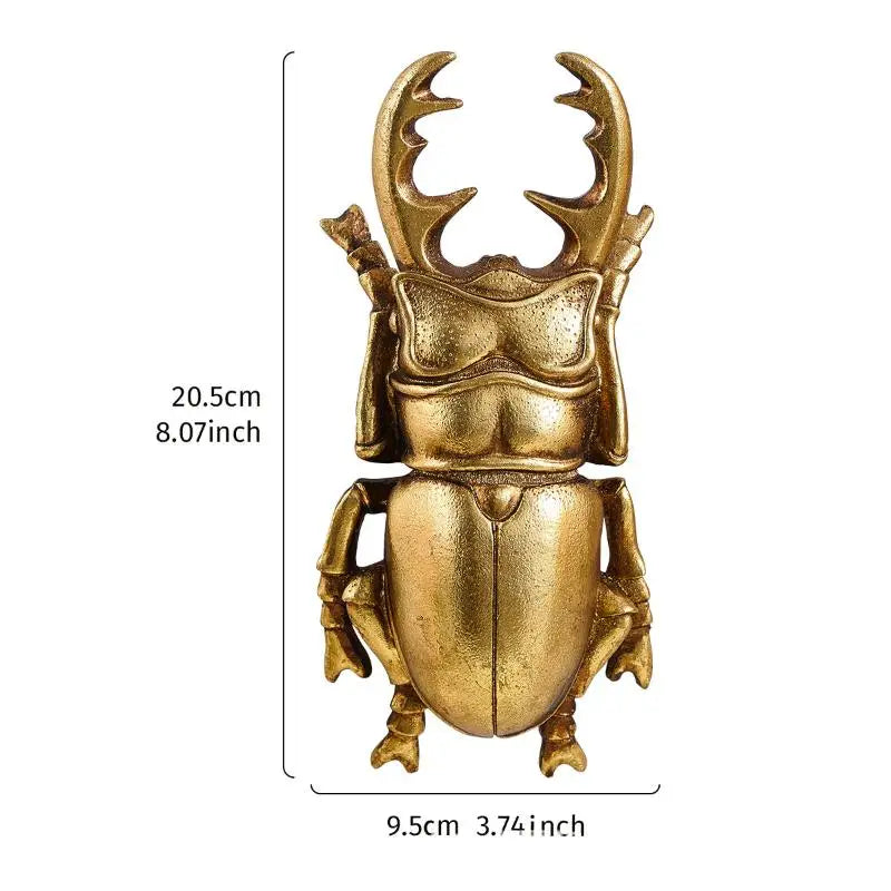 statues d'insectes dorées acrylique texture métallique réaliste salon décoration ornement mur opaque