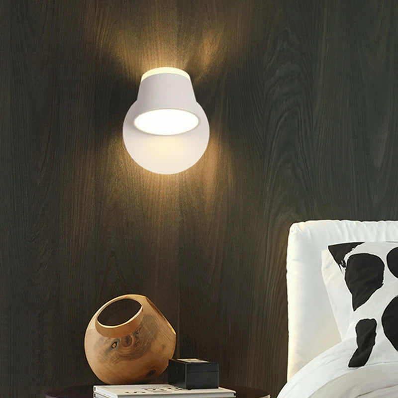 Lampes murales modernes LED 8W 16W 24W blanc noir minimaliste fixées mur