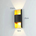 lampe murale moderne noir doré extérieure imperméable éclairage maison led ip65 hydrofuge