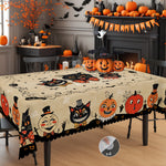 nappe halloween citrouille chat noir festive imperméable machine réutilisable extérieur mariage fête