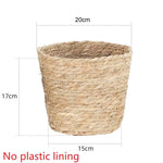 paniers tissés paille rustique boho chic intérieur extérieur stockage fleurs verte naturel