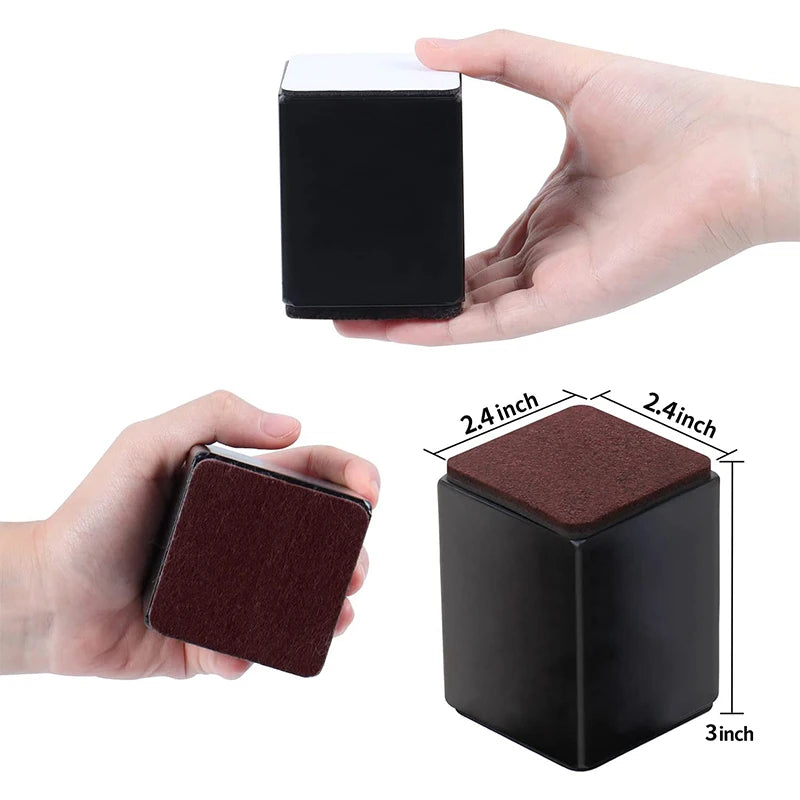 support meubles acier noir protecteur sol anti rayure adhésif 3m