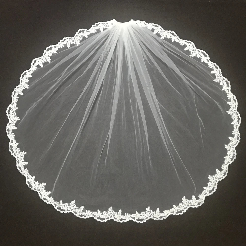 voile mariée femme blanc dentelle fine classique clips métalliques translucide adultère élégante couverture tête