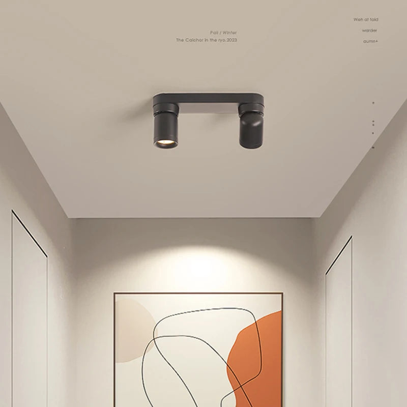 Spot LED moderne aluminium blanc interrupteur tactile têtes éclairage quotidien