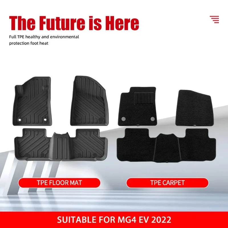 tapis sol voiture noir rayures horizontales protection tpe facile nettoyage imperméable moderne