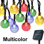 guirlande lumineuse multicolore moderne modes clips boules translucides extérieure solaire blanc chaud blanc