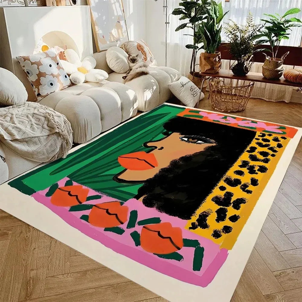 tapis salon moderne motif léopard abstrait décoratif couleur vive chambre enfant maison