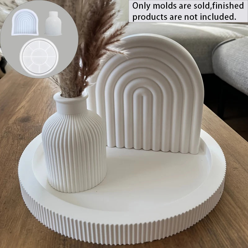moules silicone céramiques blancs rayures géométriques modernes minimalistes artisanat maison bricolage
