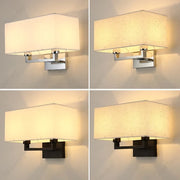 Applique murale LED double tête avec abat-jour en tissu pour chambre et décoration intérieure moderne