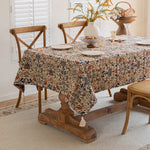 nappe table vintage florale rectangulaire réutilisable polyester coton printemps été décoration intérieure classique rustique