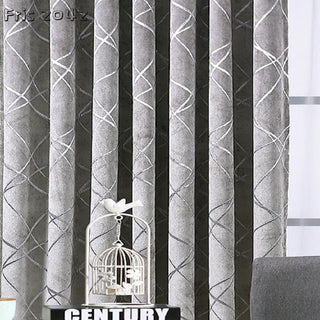 rideau moderne gris beige semi transparent motif croix tringle rideaux plissé fixeintérieur européen chambre