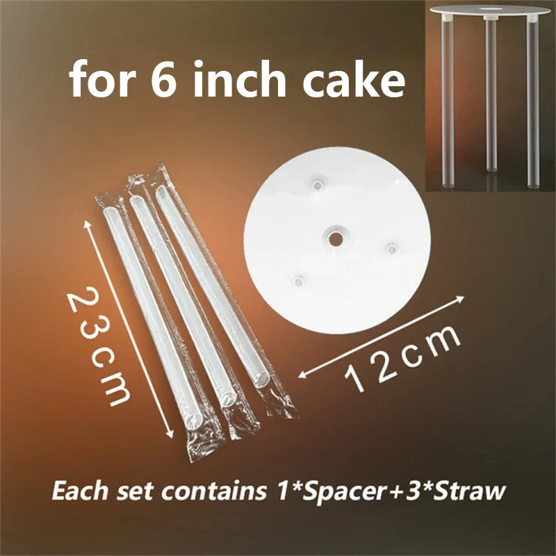 supports gâteau transparents modernes tailles différentes 12 16 20cm barres verticales inclusecake standmulticouchesdiy