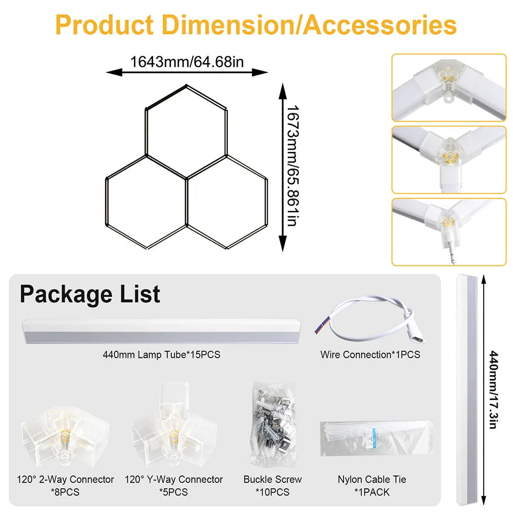 plafonnier led blanc hexagonal moderne ultra lumineux flux 2000 82000 100 240v écrous ruban