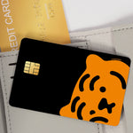 carte crédit imperméable ours motif minimaliste adhésif noir orange simple
