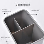 organisateur couverts gris clair compartiments multiples égouttoir moderne minimaliste plastique lisse adhésif vert pastel