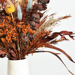 bouquets fleurs séchées boho marron beige orange fluffy décoration maison anniversaire mariage