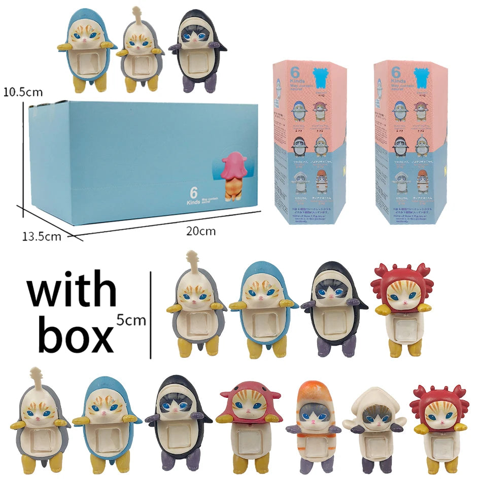figurines animales blind box shark cartoonesque multicolores collection jouet deco enfant partie festive