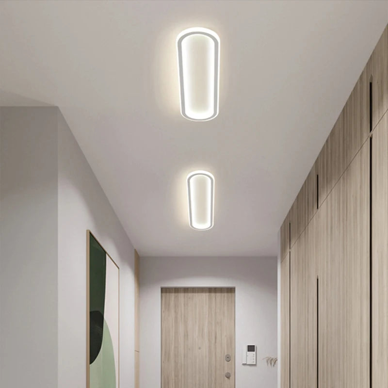 lampe led moderne blanche rectangulaire bord noir éclairage intérieur chambre salon