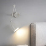 lampe murale articulée moderne argenté noir blanc réglable éclairage ambiance vis fixation chambre salon