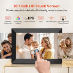 cadre photo numerique 10.1 pouces noir blanc moderne wifi ecran tactile ips hd 1280x800