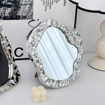 miroir decoratif moderne texturé argenté noir blanc minimaliste chambre dressing