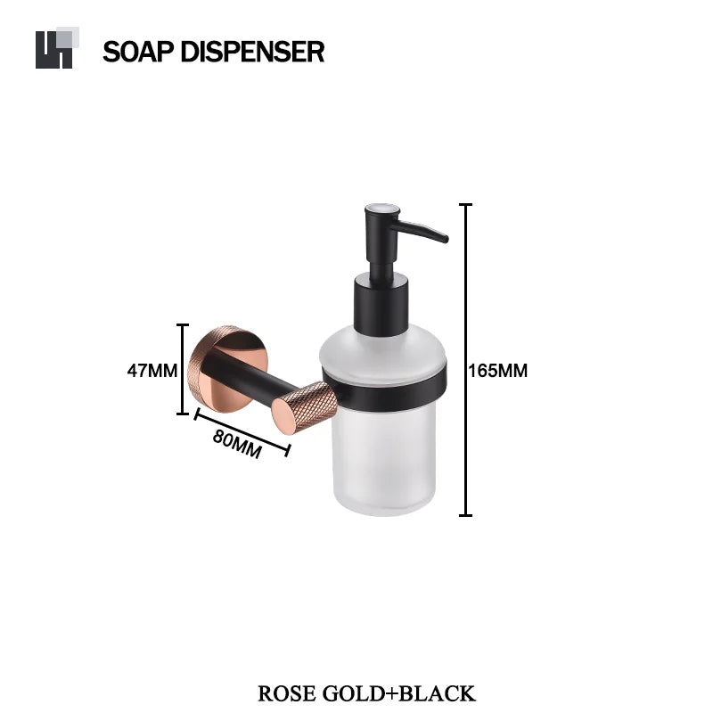 accessoires salle bain moderne porte serviettes noir cuivre doré fixations murales minimalistes