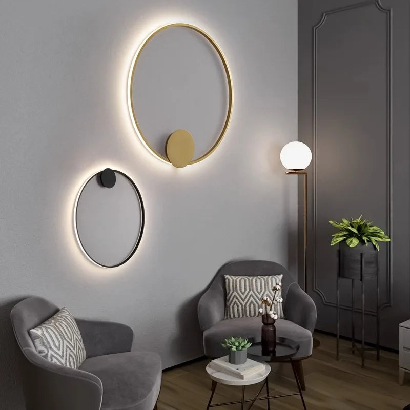 lampe murale led moderne blanc noir minimaliste chambre salon éclairage quotidien fixée mur