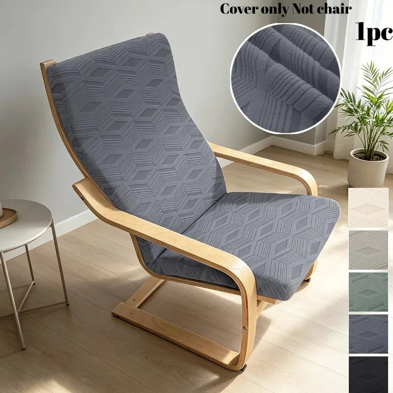 housse chaise bascule polyestère motif géométrique gris moderne extensible machine lavableextérieur salon