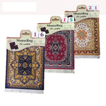 tapis souris persan ornements floraux bleu rouge beige antidérapant clips miniature
