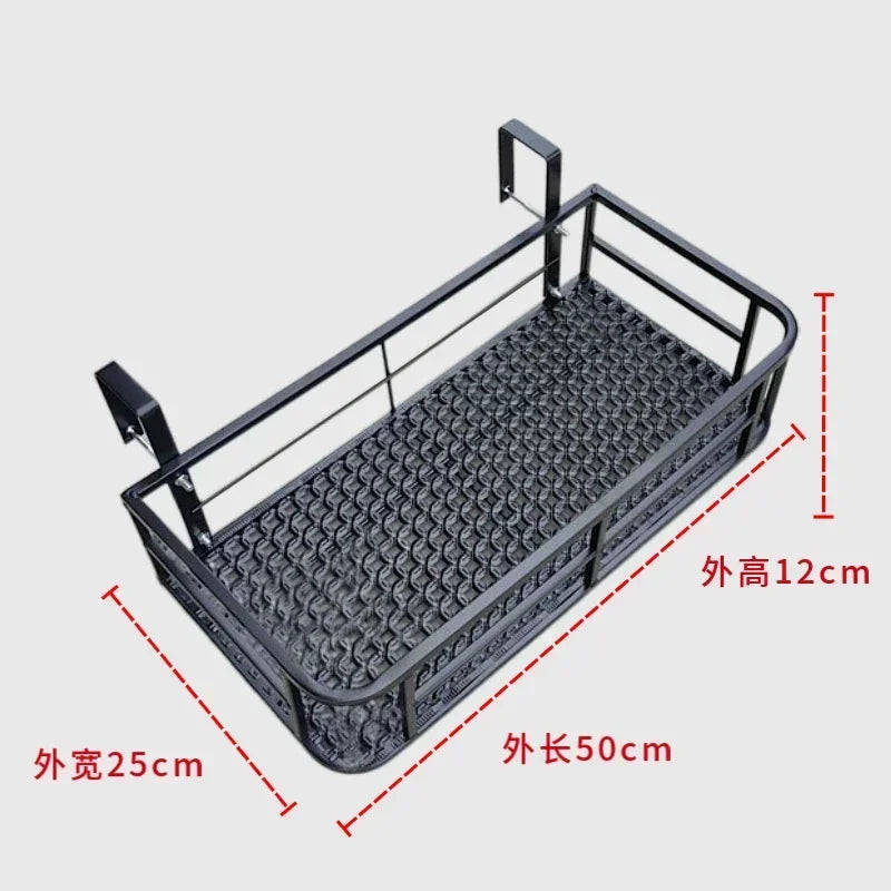 étagère plantes métal noire moderne grille perforations clips