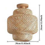 lampe suspendue moderne rustique tissée bambou naturel cadre métallique noir cuisine chambre coucher salle
