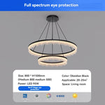 suspension lumineuse moderne transparentes noir circulaire chambre restaurant