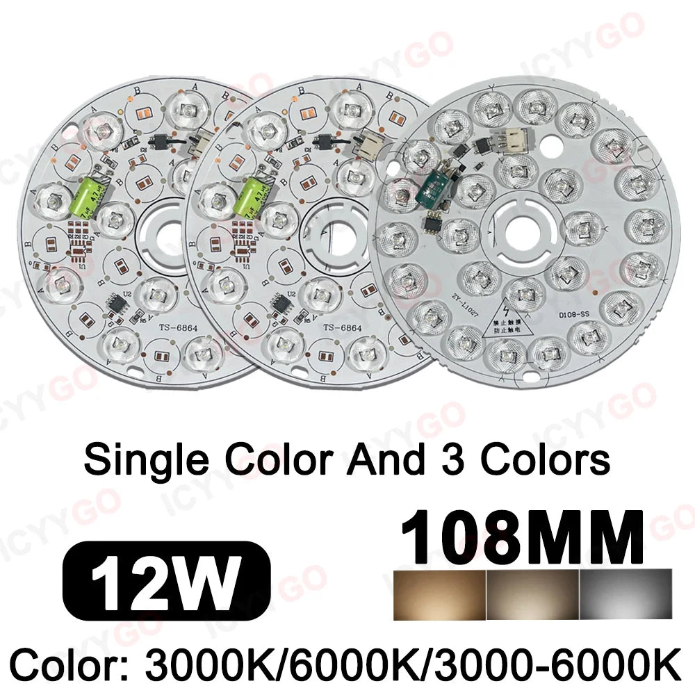 plaque led 12w 14w 6w blanc 6000k 3000k circulaire diodes modernes driver free