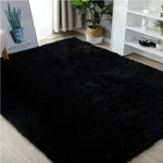 tapis polyester blanc jaune noir rouge moderne salon doux uni