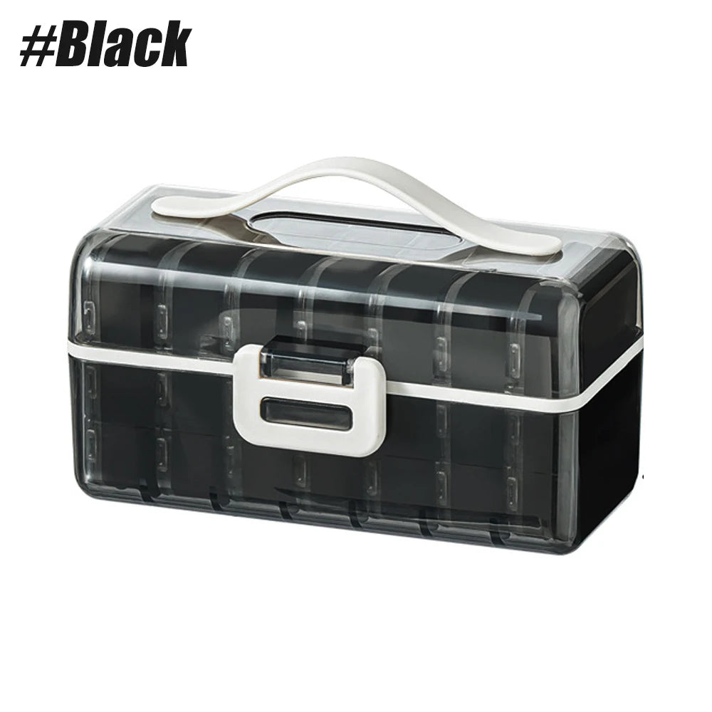 organisateur médicaments boîte pilules compartiments transparents couleurs gris blanc moderne pratique