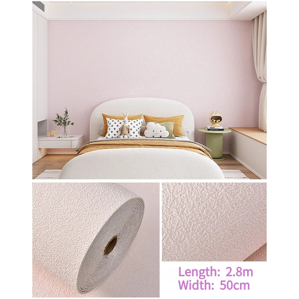 sticker mural moderne texturé 3d blanc rose anti humidité isolation chambre salon