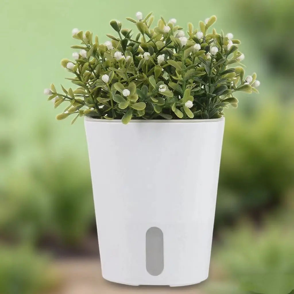pots plantes autoarrosants blancs moderne 12.5cm 15cm 23cm ventilation grille tailles trous d'aération