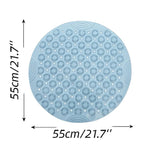 tapis bain circulaire texturé motifs floraux bleu rose moderne adhésif salle bain douceur antidérapant