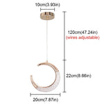 luminaire suspendu moderne cristaux scintillants lampe led rose doré blanc gris foncé