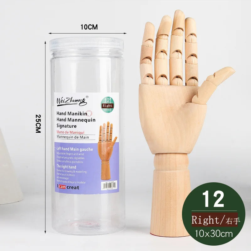 mannequins articulés bois classiques tailles diverses naturel clair base circulaire minimalistes adultes