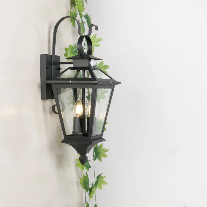 lampe murale transparente classique noir ampoules led chambre entrée étude salle bain flux lumineux