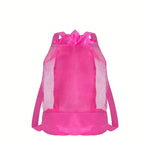sac dos réutilisable polyestère maille rose bleu vert clair moderne fermeture éclair poche cordon