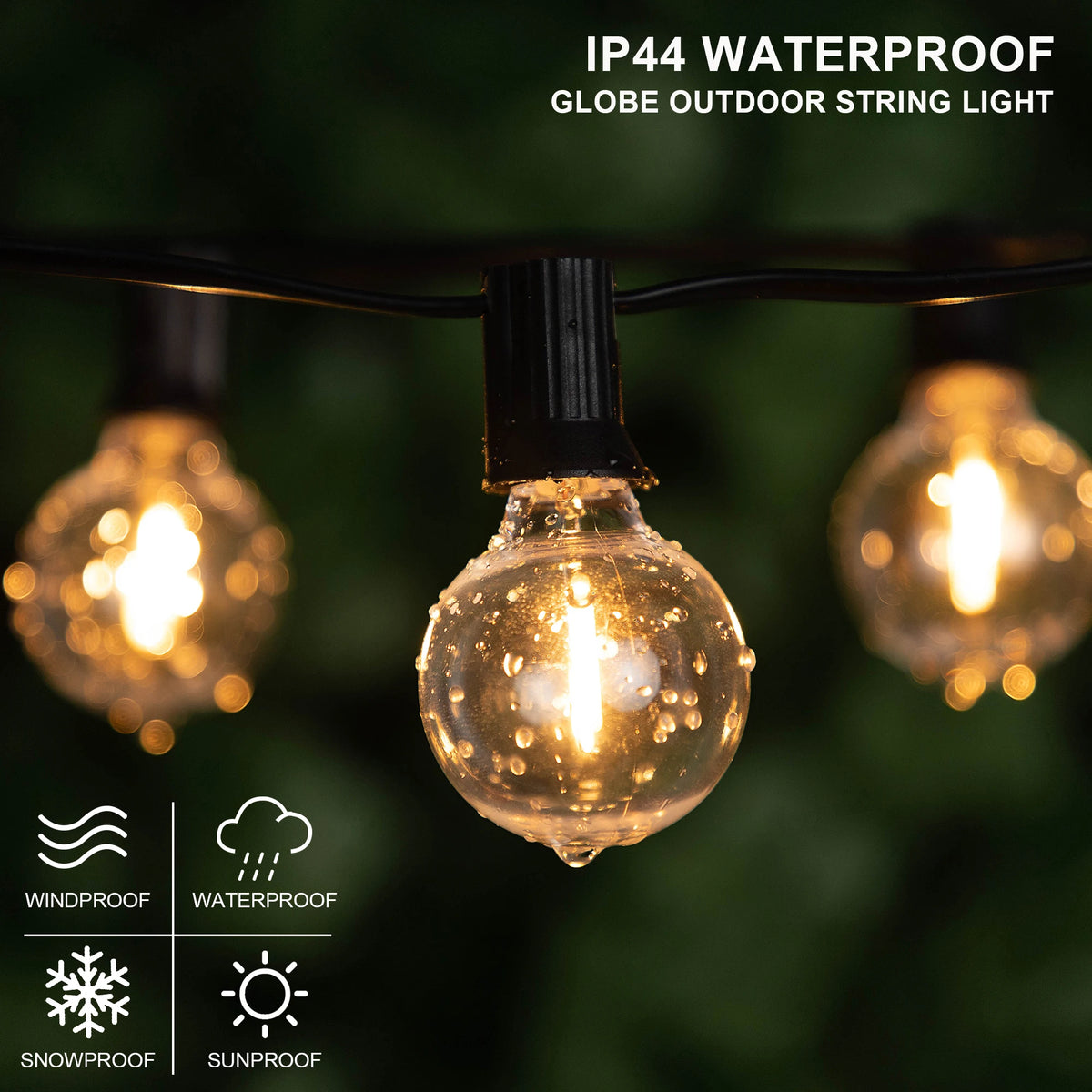 guirlande lumineuse extérieure led jaune orangé industrielle vintage 10m 15lamps imperméable ip44