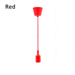 lustre suspendu moderne ampoule câble coloré salon chambre rouge noir blanc